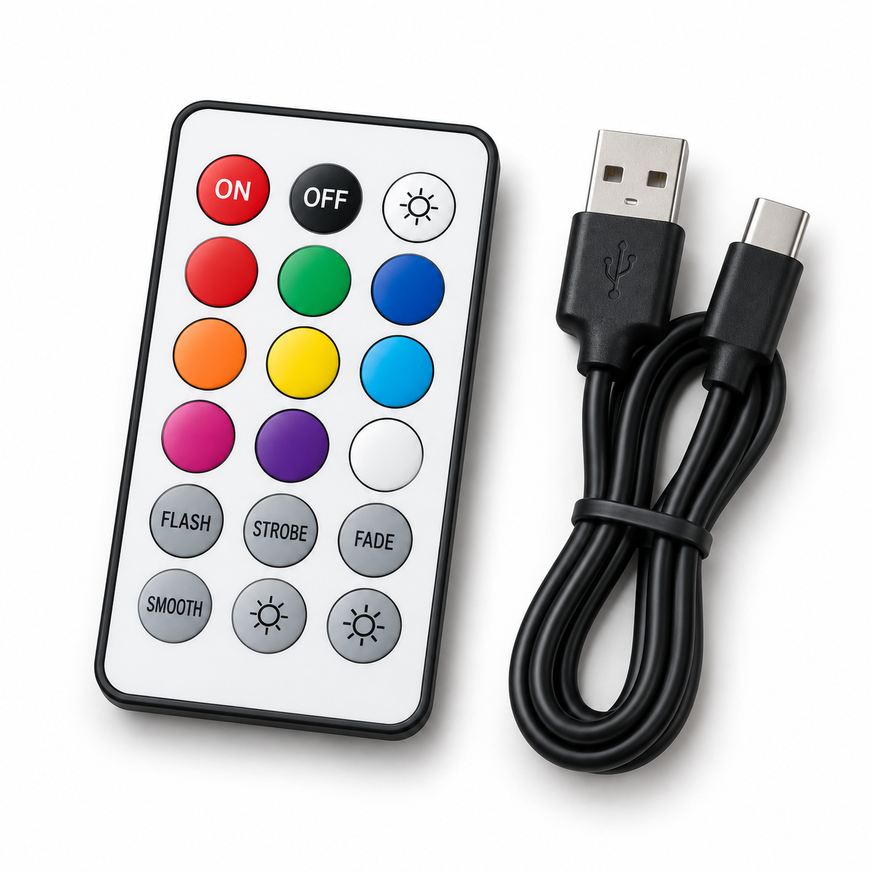 Control remoto y cable de alimentación de una lámpara CREALED